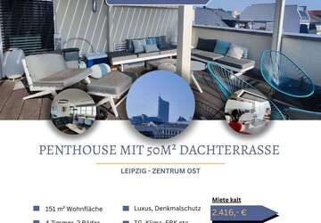 Wohnung Leipzig / Leipzig Zentrum-Ost Ost - 4 Zimmer, 151 m&sup2;, 2.416&euro; | Angebot:23485269