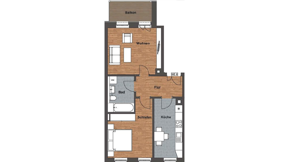 Etagenwohnung Leipzig Ost - 2 Zimmer, 58 m&sup2;, 700&euro; | Angebot:26918646