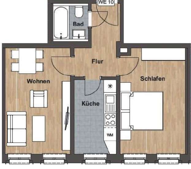 Etagenwohnung Leipzig Altwest - 2 Zimmer, 45 m&sup2;, 539&euro; | Angebot:27303452