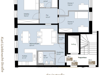 Wohnung Leipzig Südvorstadt - 4 Zimmer, 93 m&sup2;, 1.395&euro; | Angebot:27568539