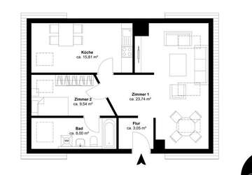 Wohnung Leipzig Zentrum-West - 2 Zimmer, 60 m&sup2;, 640&euro; | Angebot:25773648